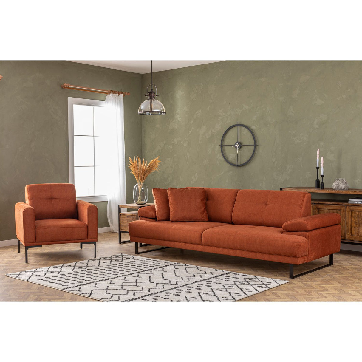 Quito (239 x 99 x 83 cm) 3-sits bäddsoffa Orange