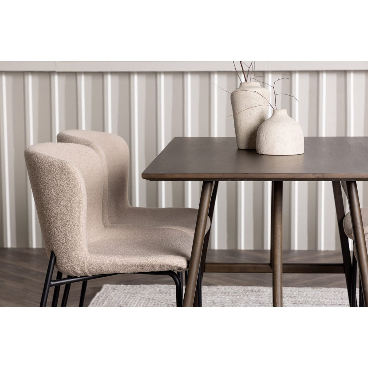 Kaseidon, Modesto Rektangulär matgrupp Beige,Svart, Mörkbrun, 120 x 80