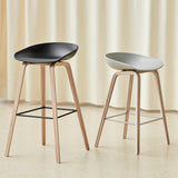 AAS 32 65 cm Barpall Black 2.0, Black – ekfaner med vattenbaserad lack, Rostfritt stål