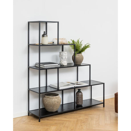 Notting Hill Bokhylla 150x135x35 cm Svart Ask