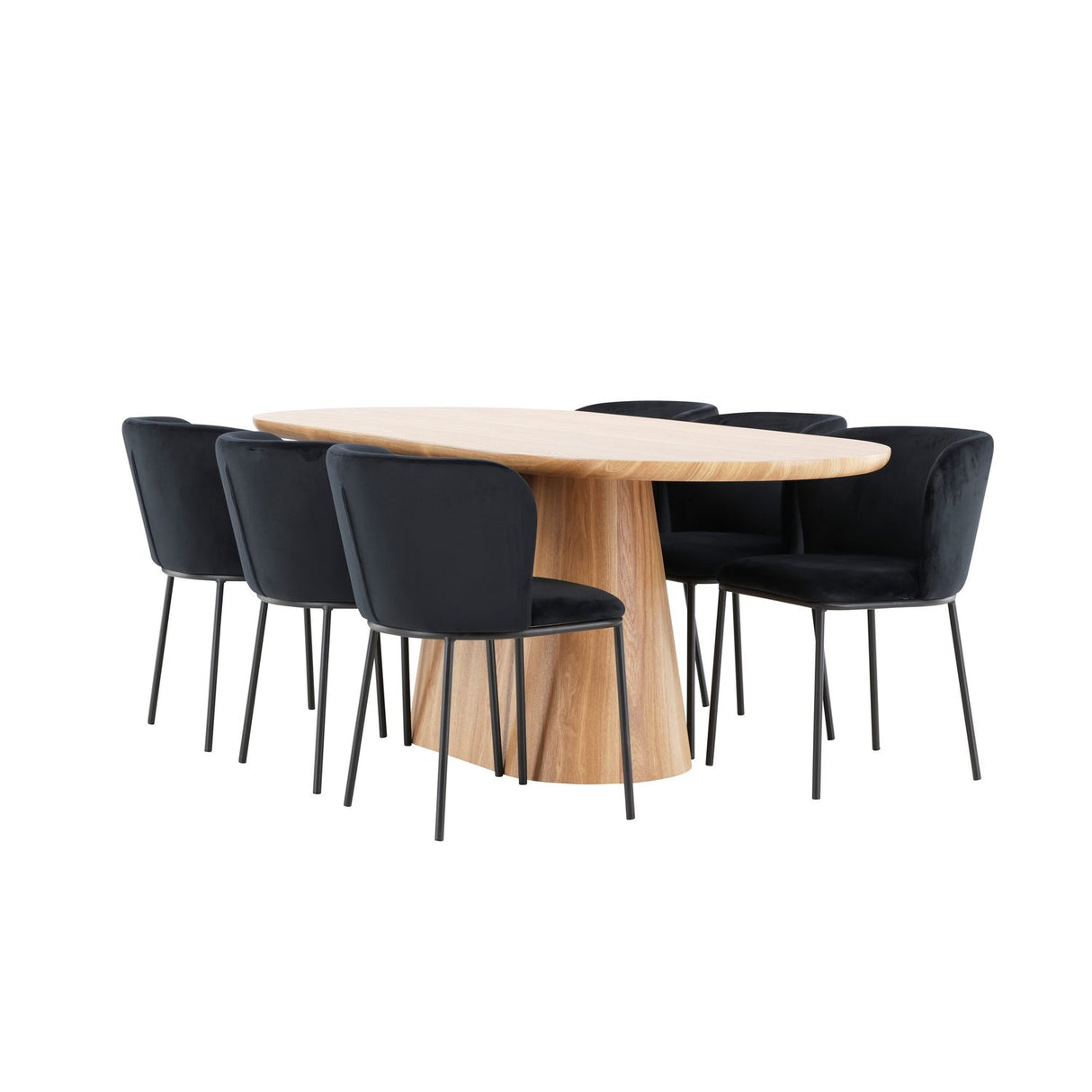 Stjärnö, Edina Oval matgrupp Svart, Natur, 200 x 90