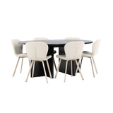 Strada, Lilja Oval matgrupp Beige, Svart, ⌀120
