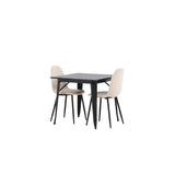 Tempe, Polar Rektangulär matgrupp Beige, Svart, Svart, 80 x 80