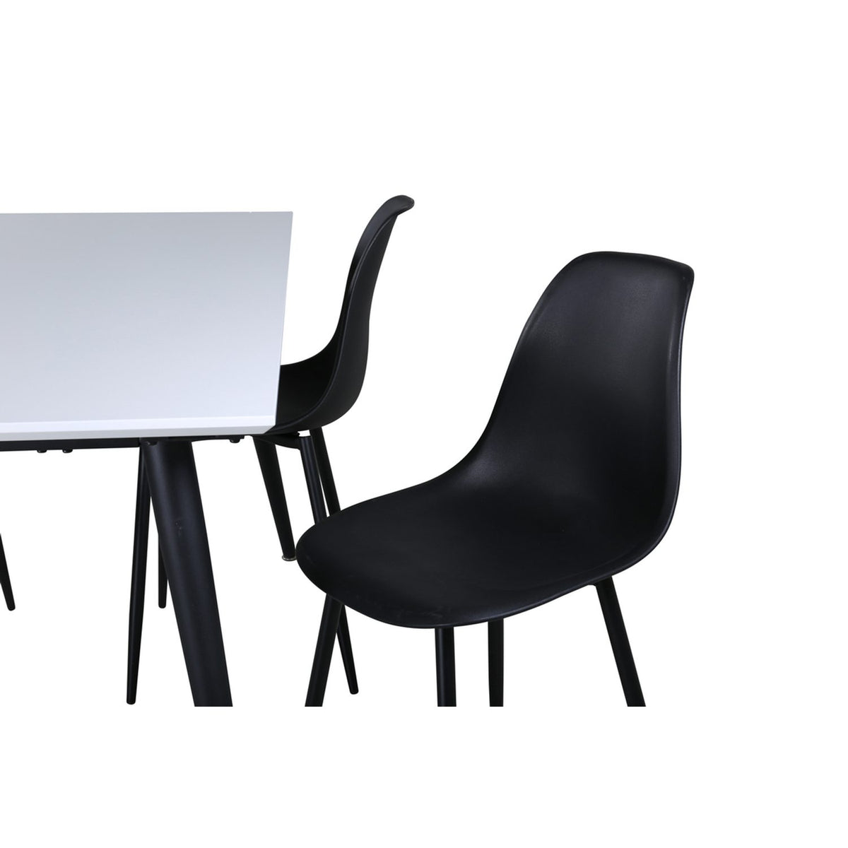 Jimmy, Polar Rektangulär matgrupp Svart, Svart, vit, 150 x 90