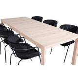Slider, Arrow Rektangulär matgrupp Svart, Vitlaserad, 170 x 95