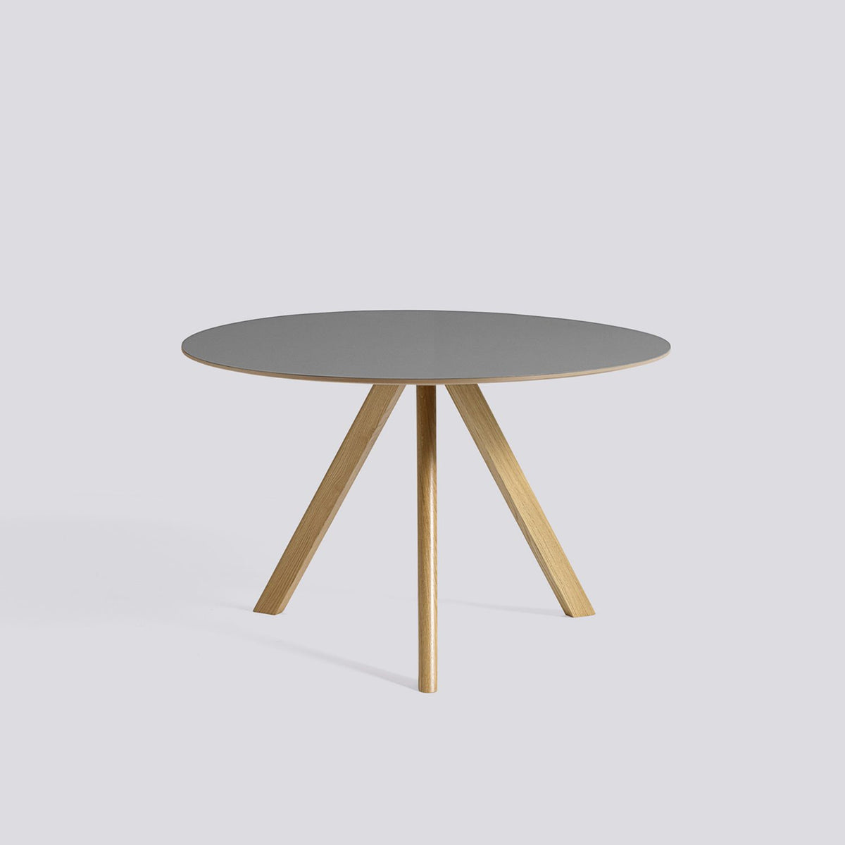 CPH 20 Ø120 × H73 cm Matbord Grey – linoleum, massiv ek med vattenbaserad lack