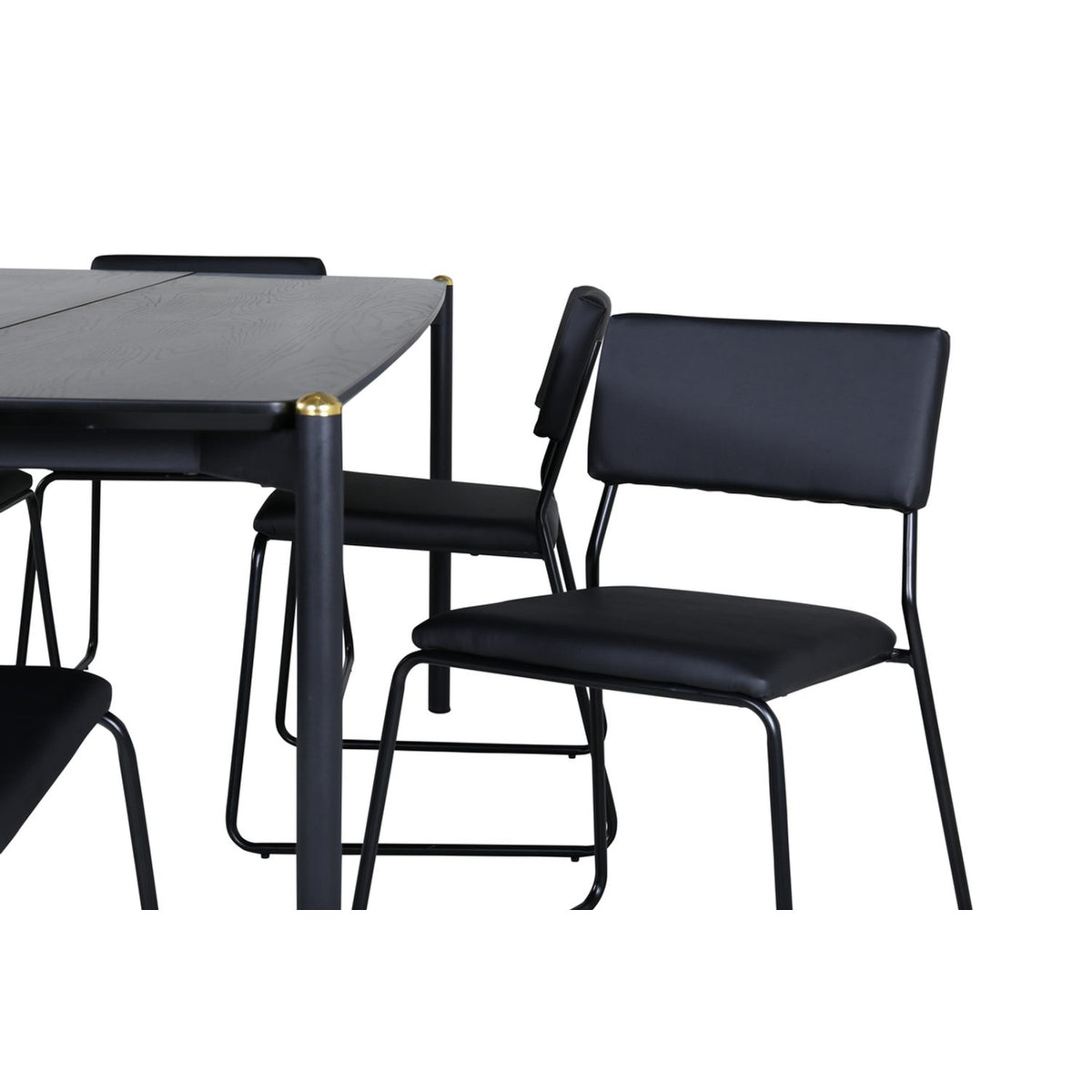 Pelle, Kenth Rektangulär matgrupp Svart, Svart, 190 x 90