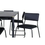 Pelle, Kenth Rektangulär matgrupp Svart, Svart, 190 x 90