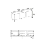 Lucile (140 x 53,9 x 35,5 cm) TV-bänk Sandsten Natur ek