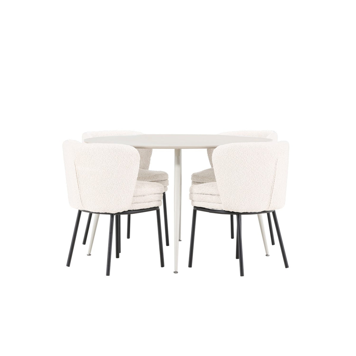 Plaza, Agnes Rund matgrupp Svart,Vit, Beige, ⌀120