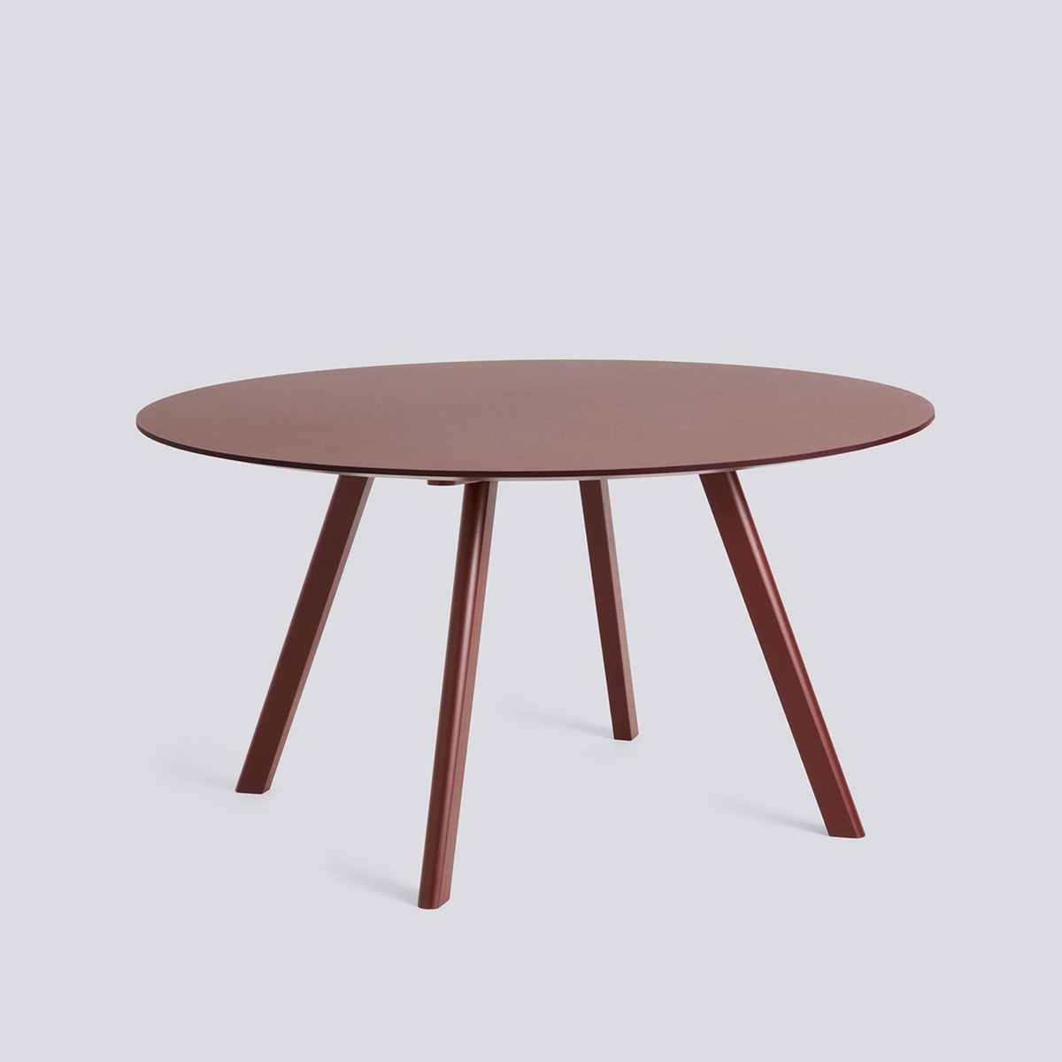 CPH 25 Ø140 × H74 cm Matbord Burgundy – linoleum, Bordeaux – massiv ek med vattenbaserad lack
