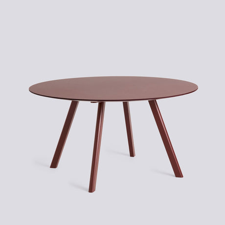 CPH 25 Ø140 × H74 cm Matbord Burgundy – linoleum, Bordeaux – massiv ek med vattenbaserad lack