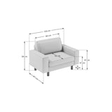 Wellington Loveseat (133 x 89 x 87 cm) 1-sitssoffa Nattgrå valnöt