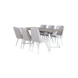 Marina, Velvet Deluxe Rektangulär matgrupp Vit, Grå,Vit, 180 x 90