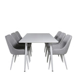 Polar, Plaza Rektangulär matgrupp Grå,Vit, Vit, 180 x 90