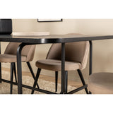 Uno, Velvet Rektangulär matgrupp Beige, Svart, Svart, 200 x 90