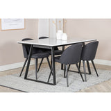 Estelle, Velvet Rektangulär matgrupp Svart, Svart, vit, 140 x 90