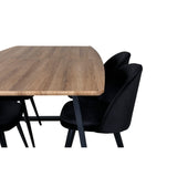 Inca, Velvet Rektangulär matgrupp Svart, Svart,Natur, 160 x 85