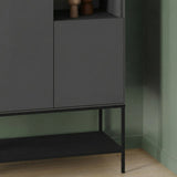 Amira (90 x 125 x 40 cm) Sideboard Antracitträ Svart Svart