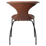 Flair Stol Light Brown Leather, Black