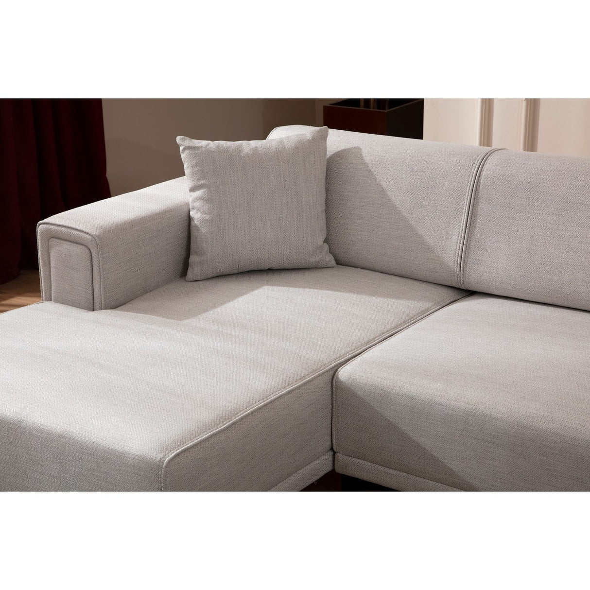 Hanoi (250-140 x 85 x 77 cm) Hörnsoffa-bäddsoffa Ecru, Vänster