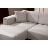 Hanoi (250-140 x 85 x 77 cm) Hörnsoffa-bäddsoffa Ecru, Vänster