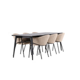 Ellis, Evelina Rektangulär matgrupp Beige,Svart, Svart, 230 x 85