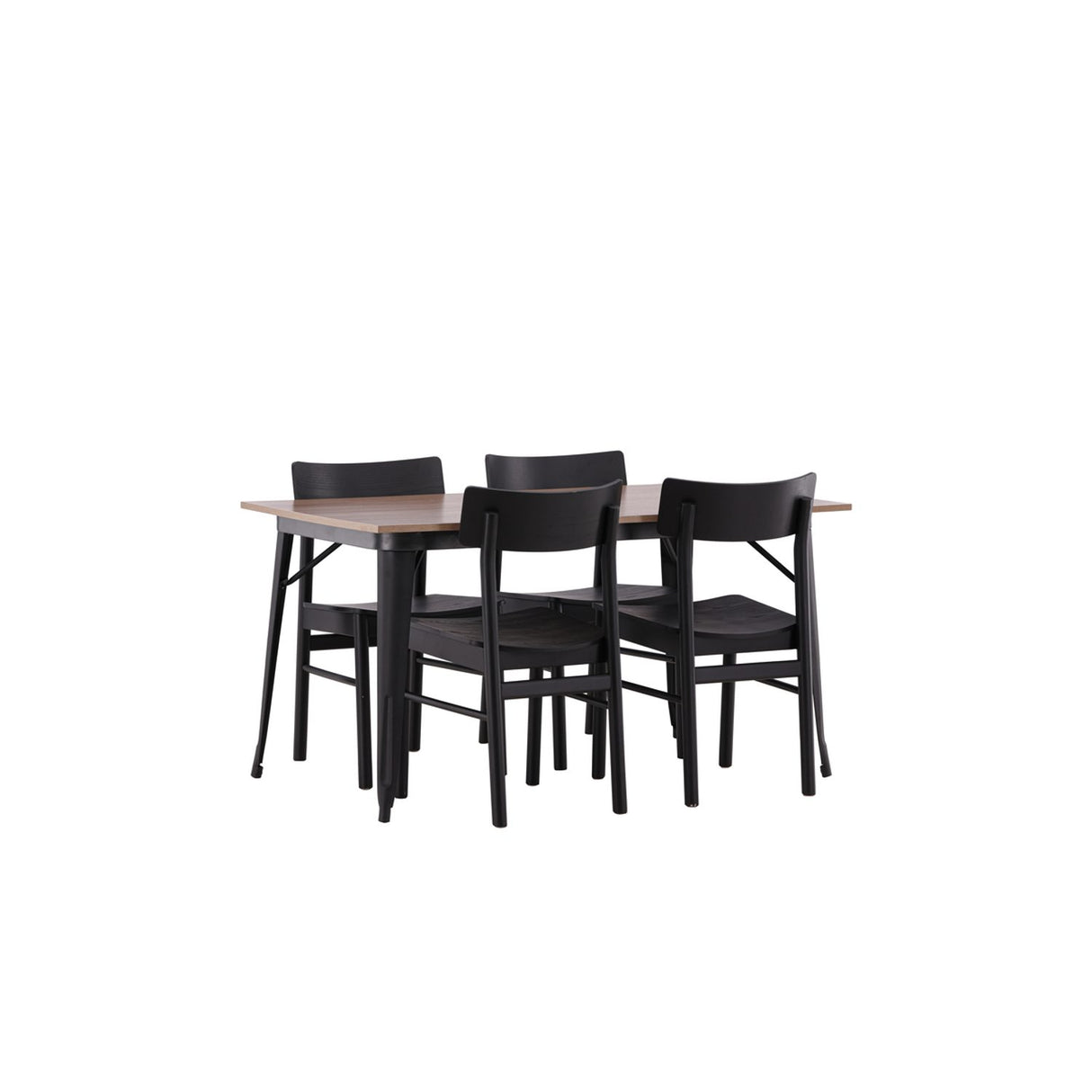 Tempe, Montros Rektangulär matgrupp Svart, Valnöt, 140 x 80