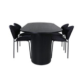 Bianca, Vault Oval matgrupp Svart, Svart, 200 x 90