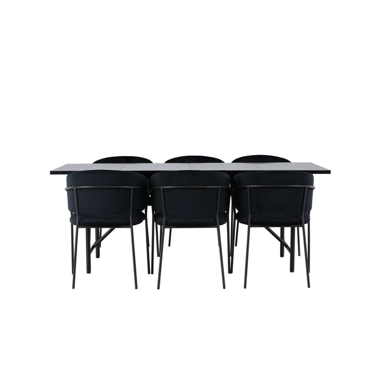 Astrid, Selma Rektangulär matgrupp Svart, Svart, 200 x 90