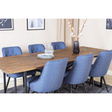 Padang, Velvet Deluxe Rektangulär matgrupp Svart,Blå, Svart,Natur, 250 x 100