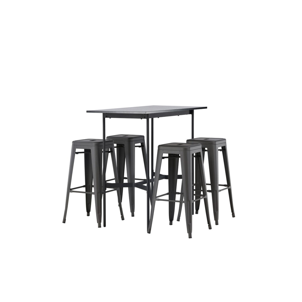 Rax, Tempe Rektangulär matgrupp Mörkgrå, Svart, 120 x 60