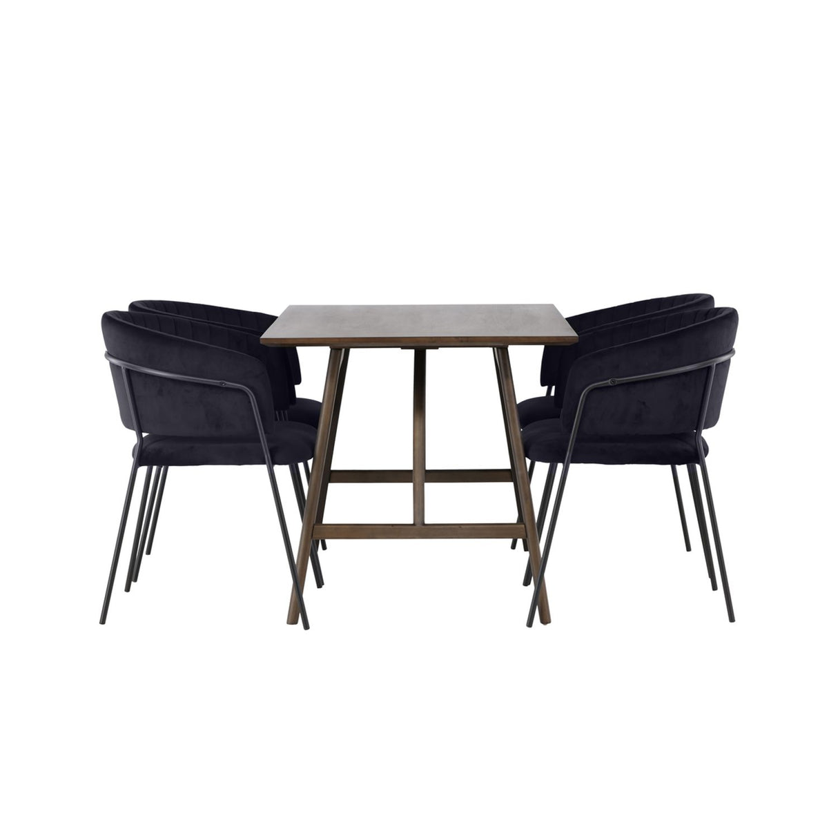 Kaseidon, Selma Rektangulär matgrupp Svart, Mörkbrun, 120 x 80