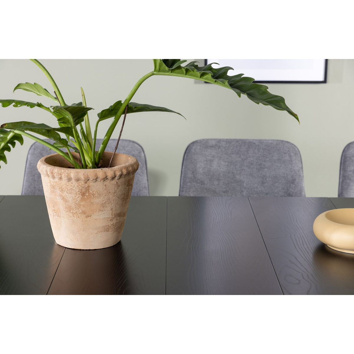 Astrid, Rosie Rektangulär matgrupp Svart,Grå, Svart, 200 x 90