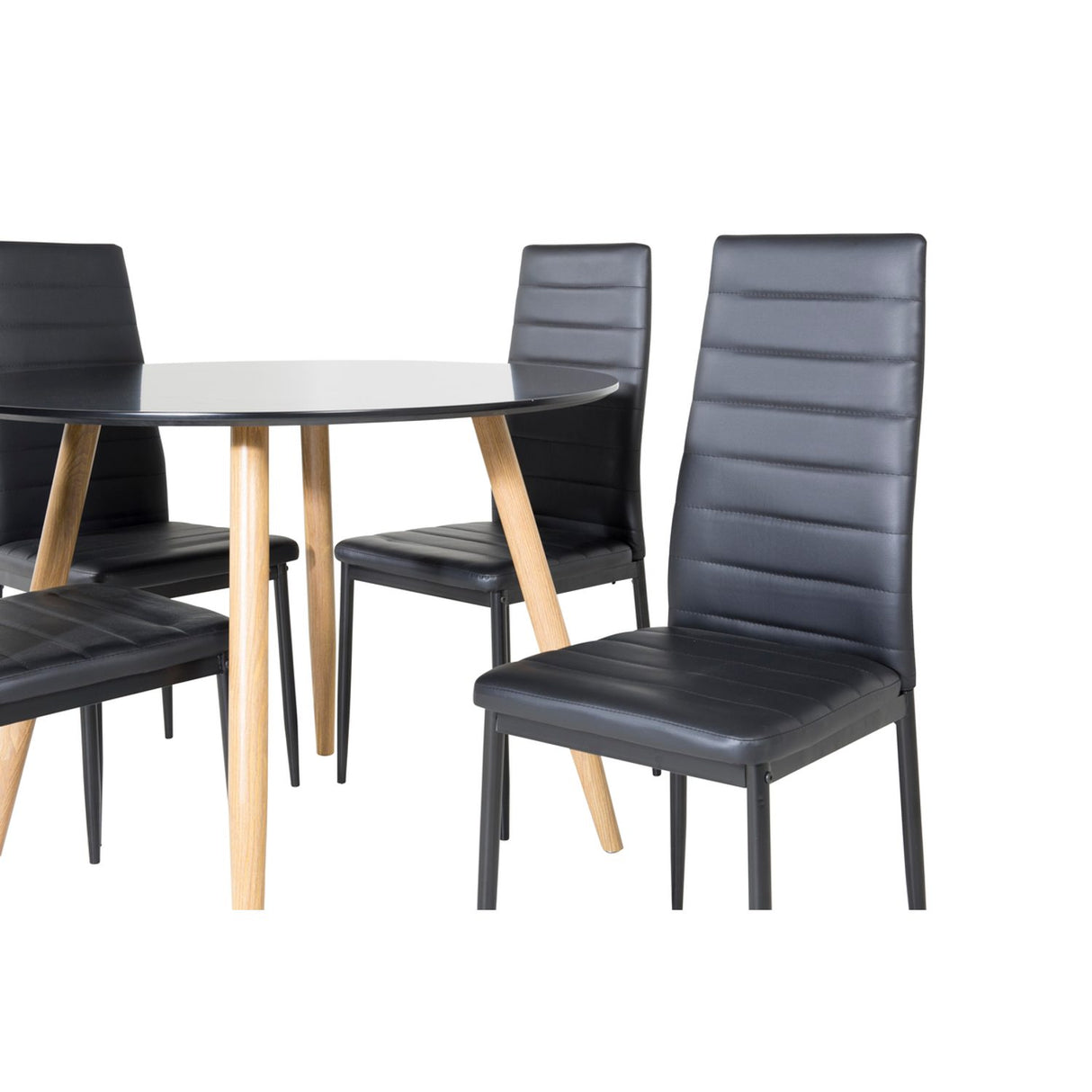 Plaza, Slim Rund matgrupp Svart, Svart, 4st