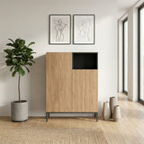 Limerick (90 x 120 x 41,8 cm) Sideboard Naturlig ekträ svart sandsten