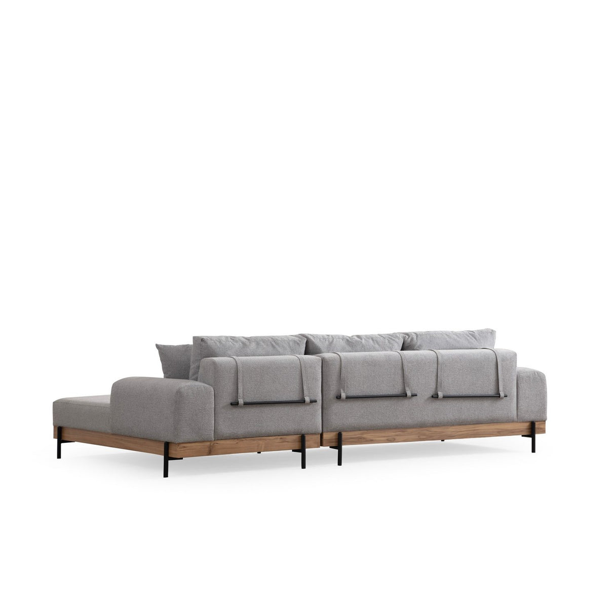 Kigali Oak (280-170 x 98 x 78 cm) Hörnsoffa Grå, Höger