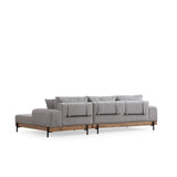 Kigali Oak (280-170 x 98 x 78 cm) Hörnsoffa Grå, Höger