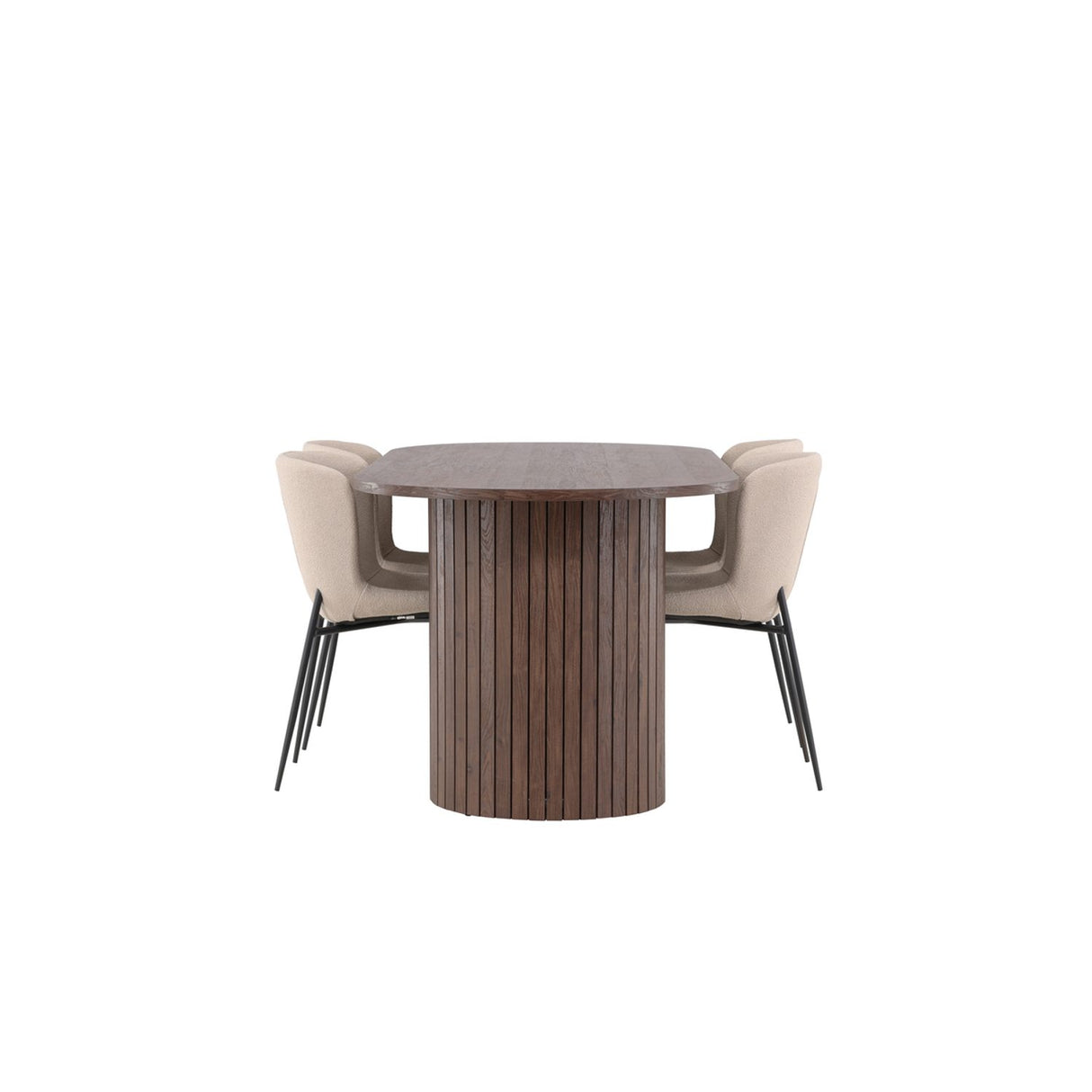 Härön, Modesto Ovalt matgrupp Beige,Svart, Mocka, 200 x 90