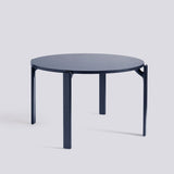 Rey Ø128 × H74,5 cm Matbord Gull, Slate blue – bok med vattenbaserad lack