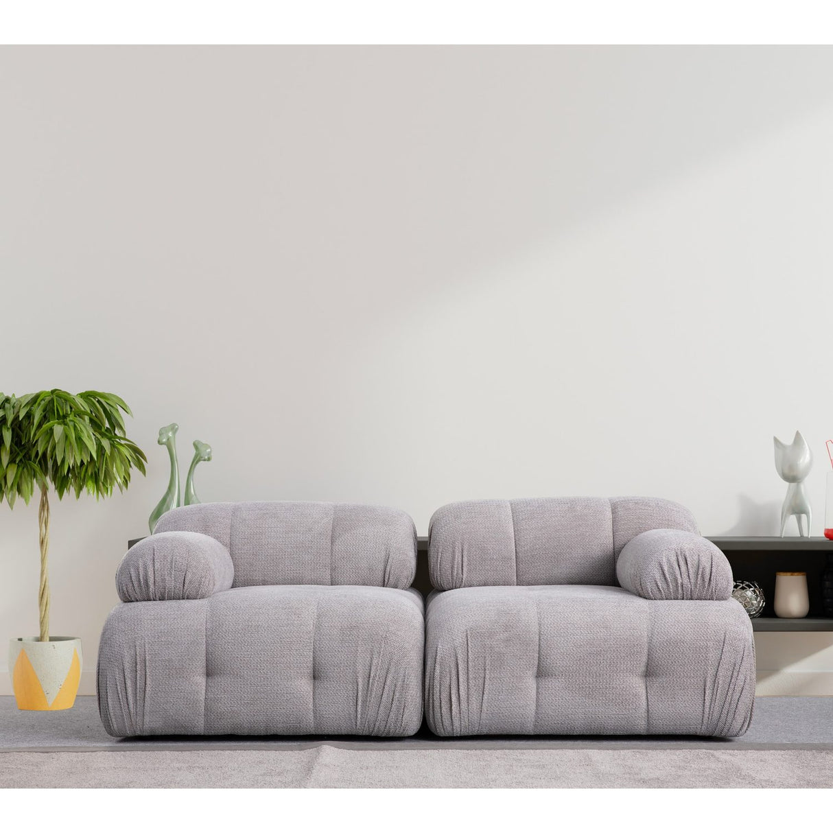 Reykjavik 2 (190 x 95 x 75 cm) 2-sitssoffa Ljusgrå