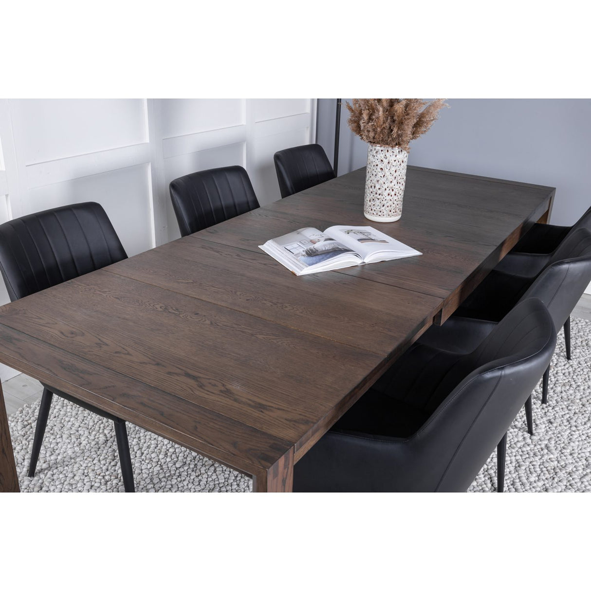 Slider, Comfort Rektangulär matgrupp Svart, Natur, 170 x 95