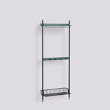 Pier System 1041 1 sektion 82 × 31,5 × 209 cm Hyllsystem PS Blue, Black – anodiserad aluminium, PS Black – pulverlackerad ståltråd