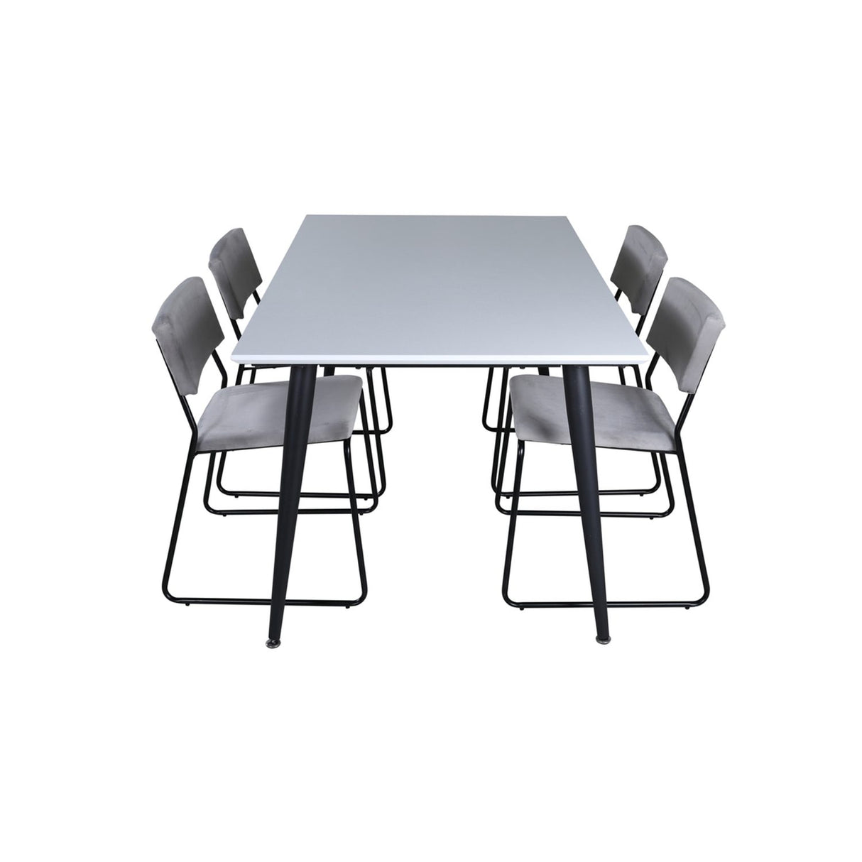 Jimmy, Kenth Rektangulär matgrupp Svart, ljusgrå, Svart,Vitt, 150 x 90