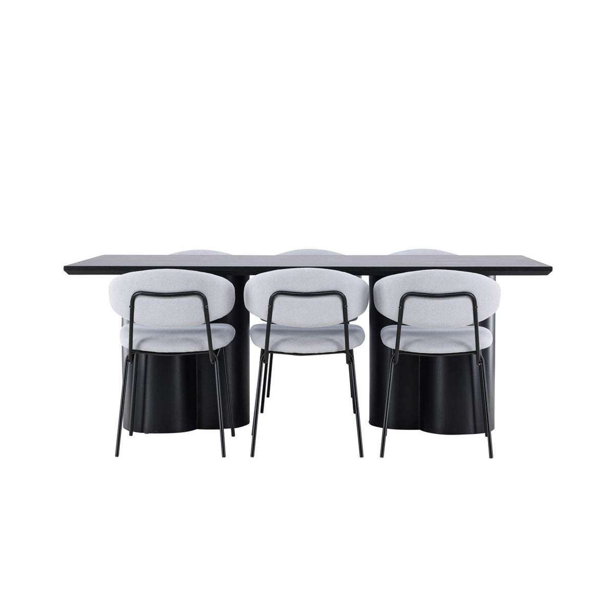 Olivia, Chico Rektangulär matgrupp Blå, svart, Svart, 210 x 100