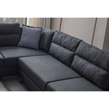 Porto (230 x 90 x 150 cm) Hörnsoffa-bäddsoffa Antracit, Vänster