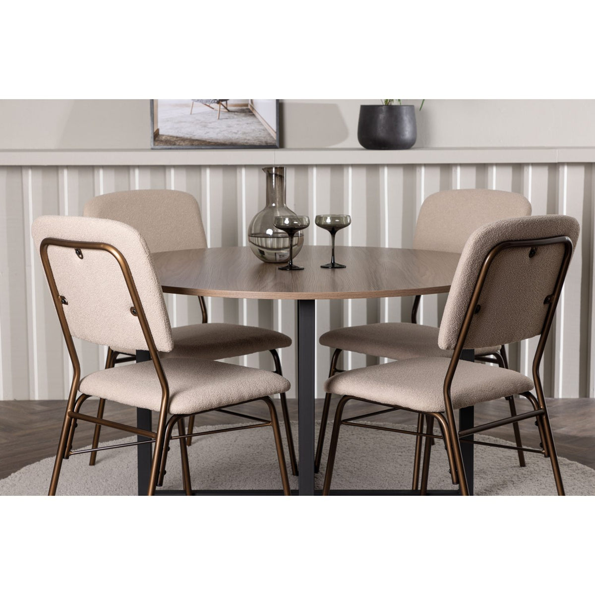 Durango, Seda Rund matgrupp Beige,Brun, Svart, valnöt, ⌀120
