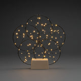 Rund Svart 5x Metall/träbas 100 amber micro-LED Stående Ljusdekoration Inne