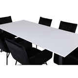 Jimmy, Petra Rektangulär matgrupp Svart, Svart,Vitt, 195 x 90
