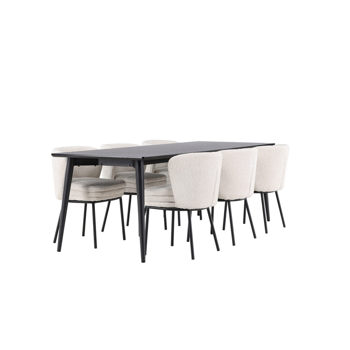 Ellis, Agnes Rektangulär matgrupp Svart,Vit, Svart, 230 x 85